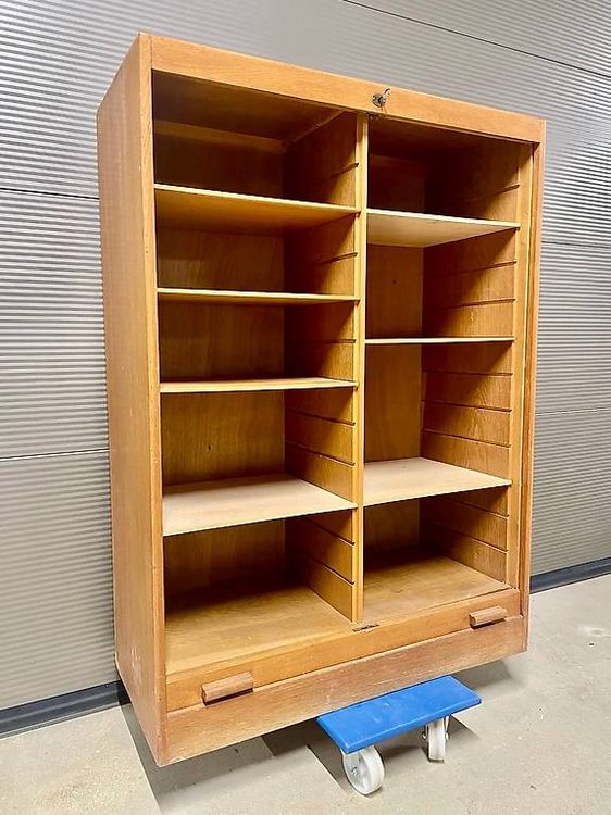 ANTIKER BUREAUSCHRANK IN LEGNO CON CARRELLO - Image 2