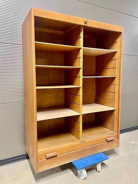 ANTIKER BUREAUSCHRANK IN LEGNO CON CARRELLO - Image 3