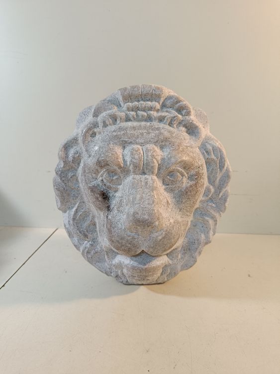 Scultura testa di leone in pietra, decorazione (nov231)
