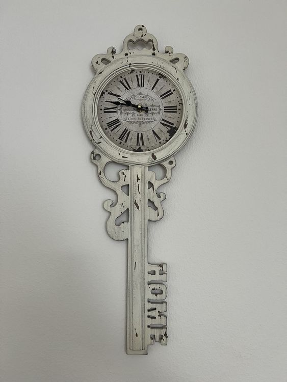 Orologio a muro bianco in stile vintage, design chiave, top!