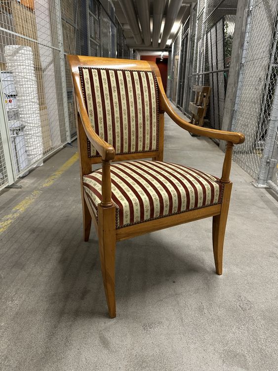Bellissimo sedile antico Biedermeier in legno massello