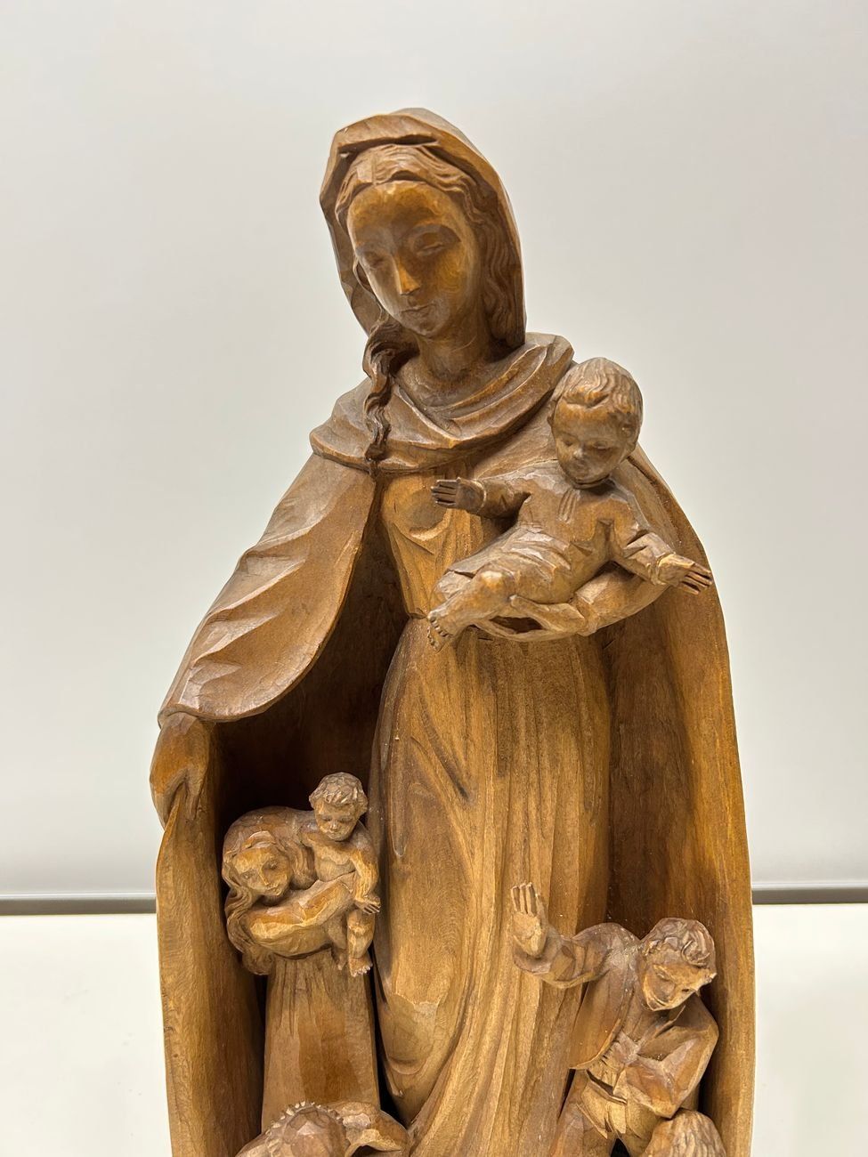 Scultura in legno di Santa Maria e Gesù Bambino - Image 3
