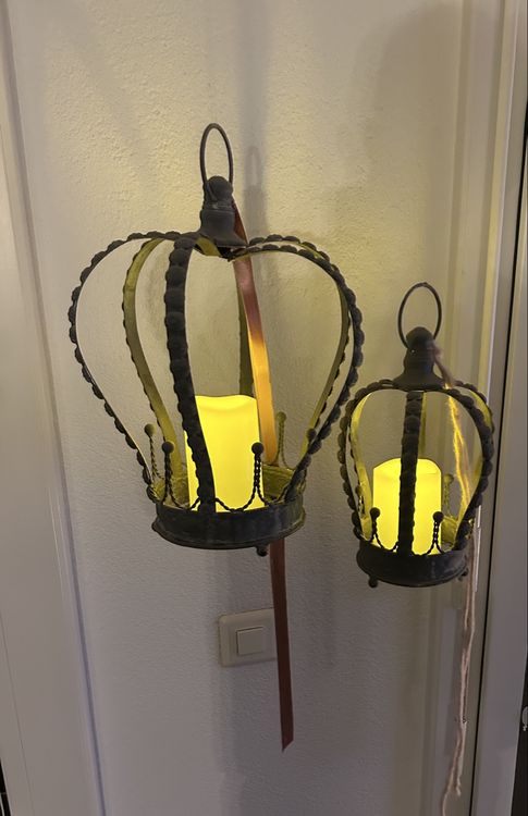 2 Vintage Deko Corona- candelabro in metallo