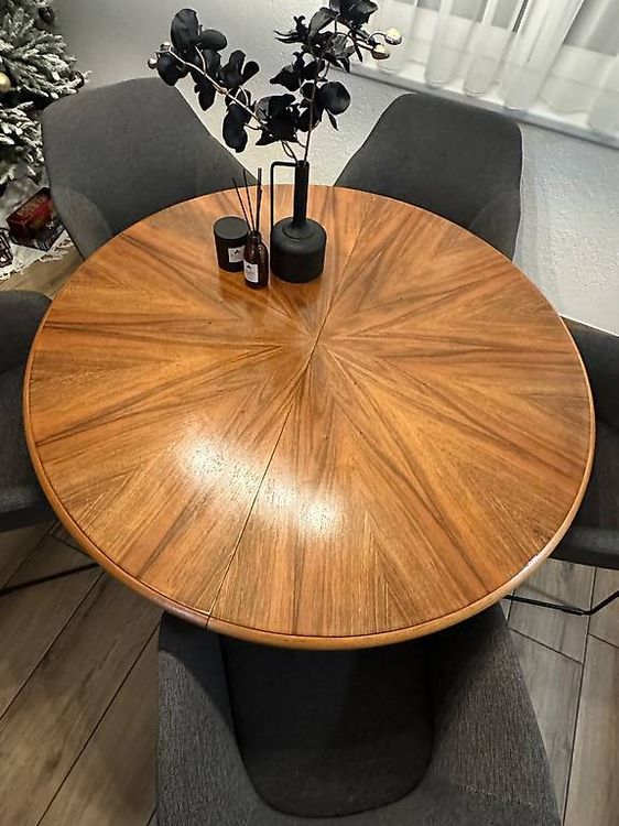Tavolo da pranzo in noce svizzero 120 - 320 cm appena restaurato - Image 2