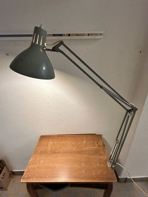 Lampada da ufficio / da scrivania vintage, grigio, Regent