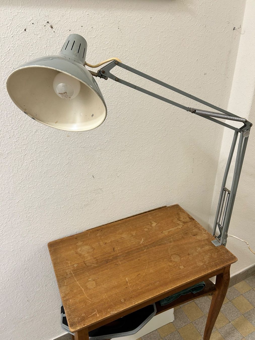 Lampada da ufficio / da scrivania vintage, grigio, Regent - Image 3
