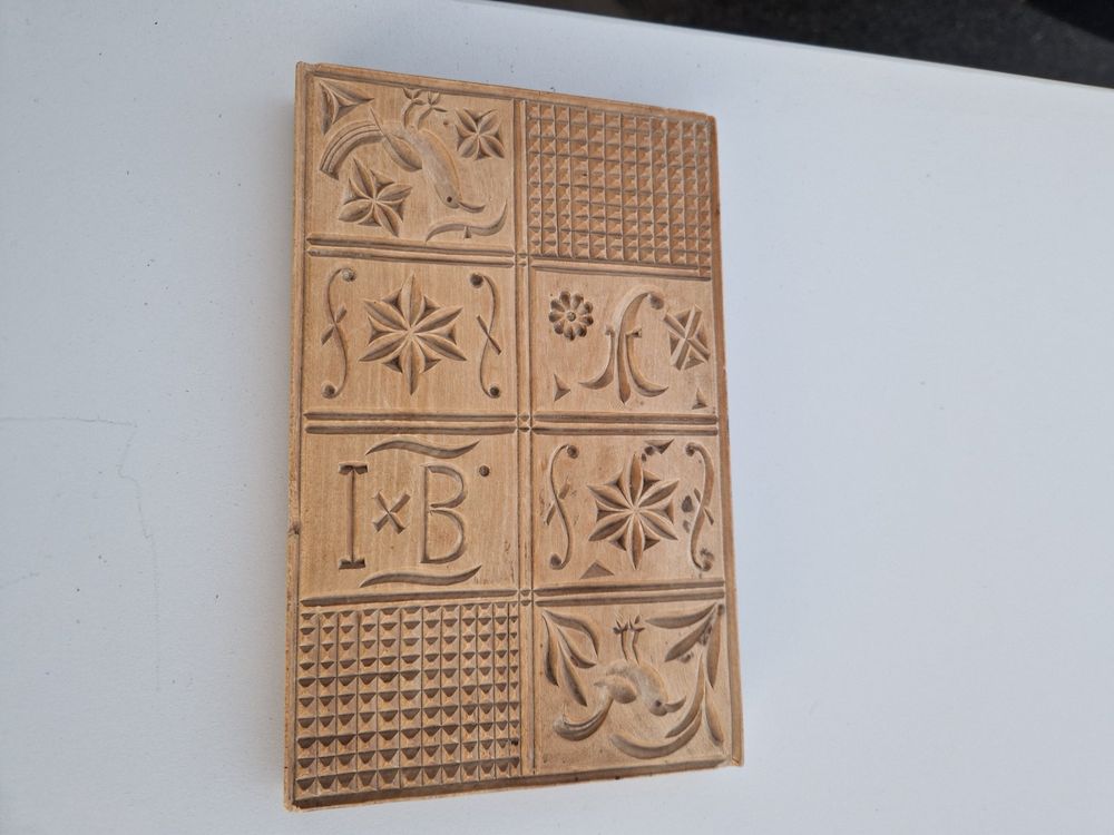 Antichissimo modello di Springerle, modello in legno, modello di pasticceria I+B Swiss