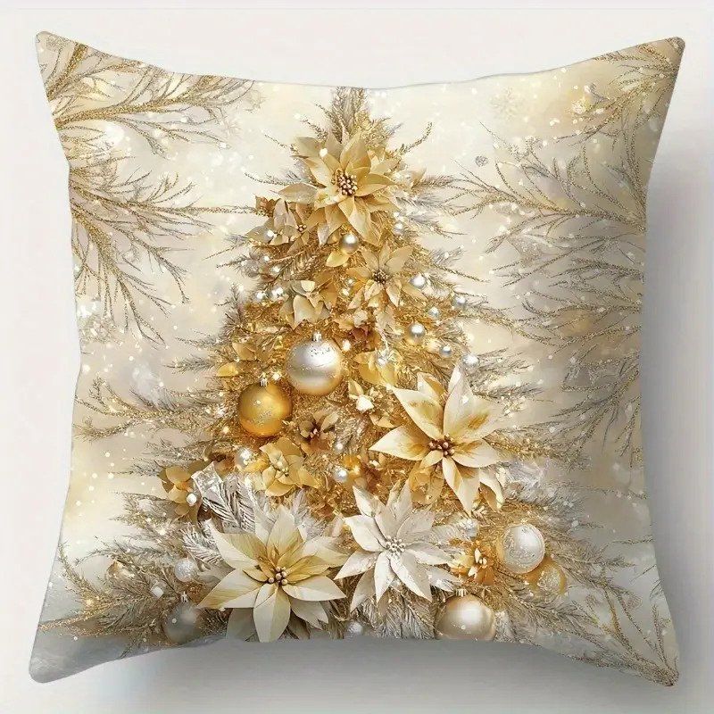 PREZZO SPECIALE‼️ Cuscino di copertina Natale oro beige - Image 1