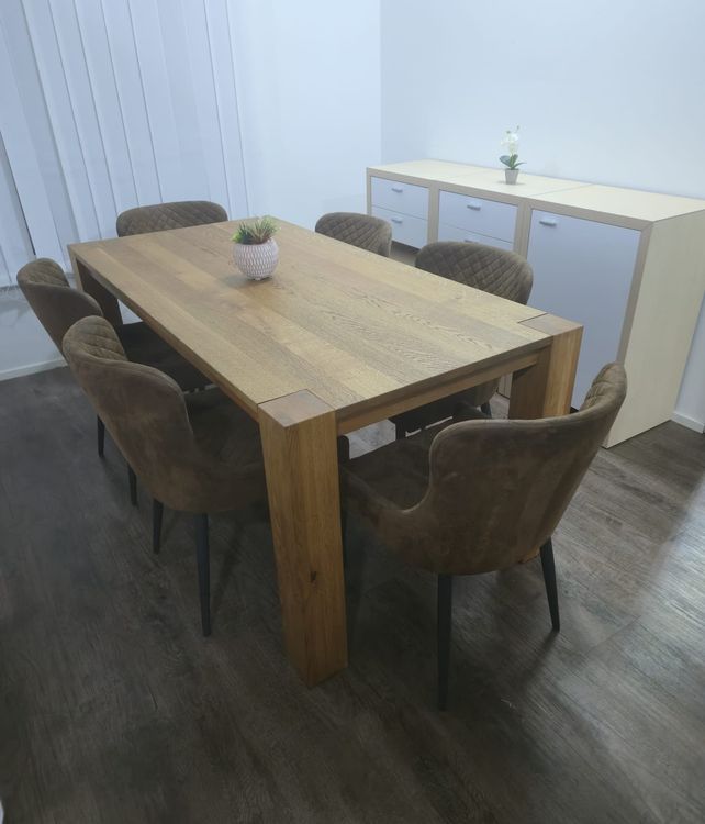 Nuovo da laboratorio Tavolo da pranzo in legno massello di quercia con 6 sedie/Lieferun - Image 2