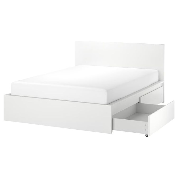 Letto con struttura in acciaio e cassetti