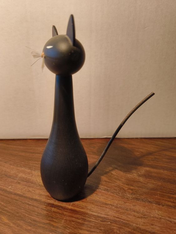 Design anni '60 gatto di legno nero scandinavo - Image 2