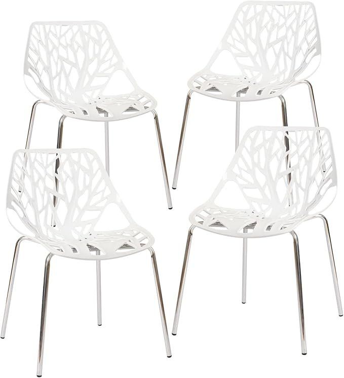 4 sedie da giardino Sedia da pranzo moderna a forma di cavità Sedia da cucina