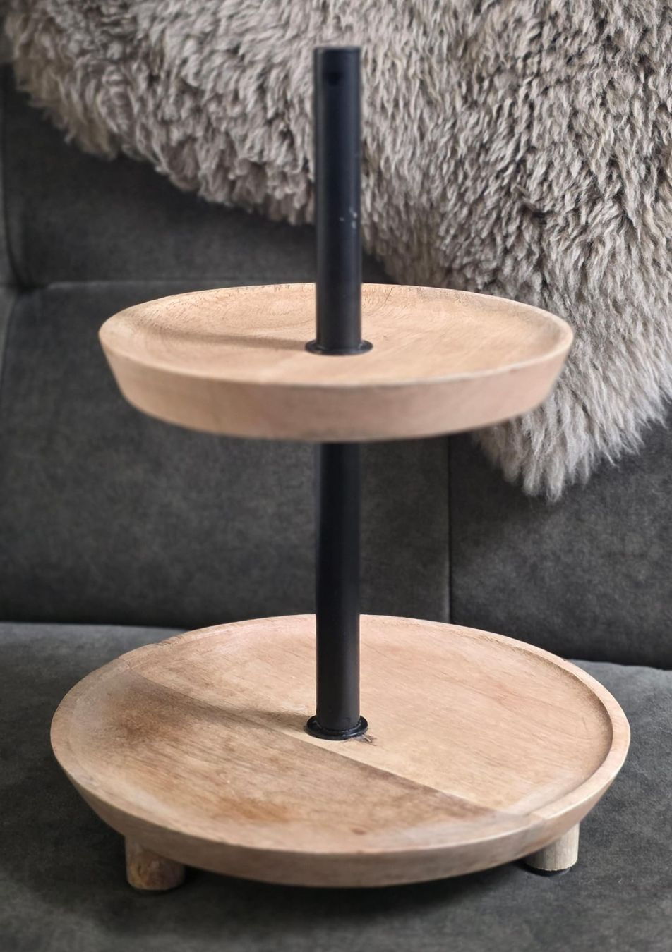 Etagère legno/metallo, stile Boho, nuovo! 46 cm - Image 1