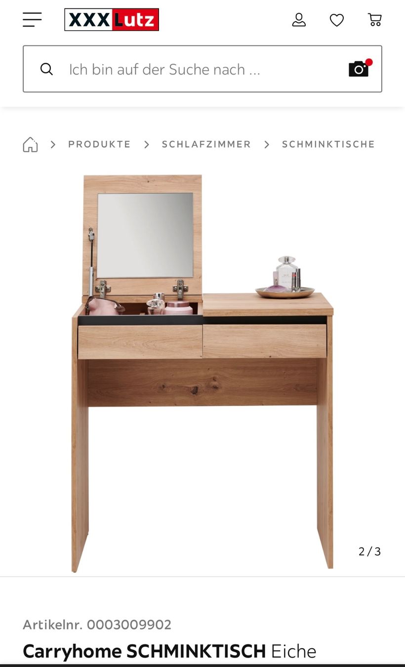 Nuovo Vanity da trucco Carryhome in legno di quercia, NP 129.-, XXXLutz - Image 1