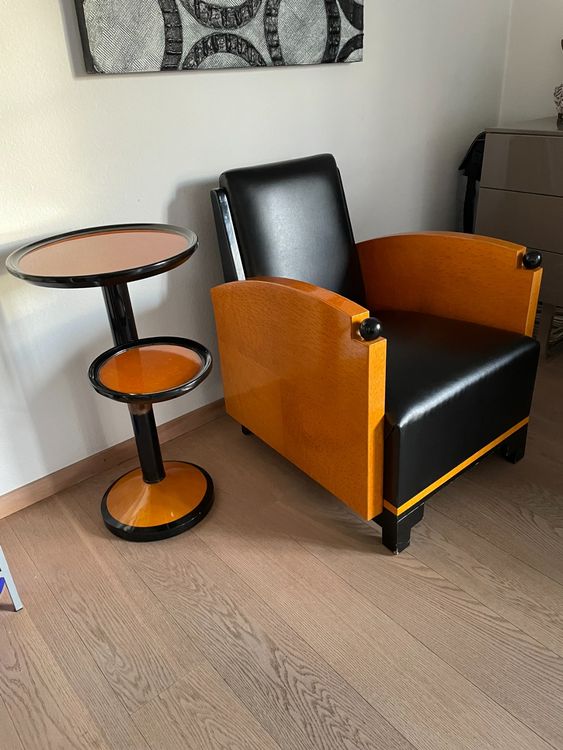 Poltrona Art Deco con tavolino