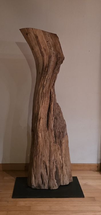 Unica colonna/sculture in legno naturale, oggetto decorativo - Image 2