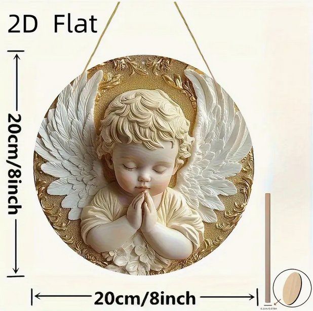 SÜSSES 2D DECO SCUDO *BETENDES ENGELI* 20X20CM NUOVO + OVP - Image 2