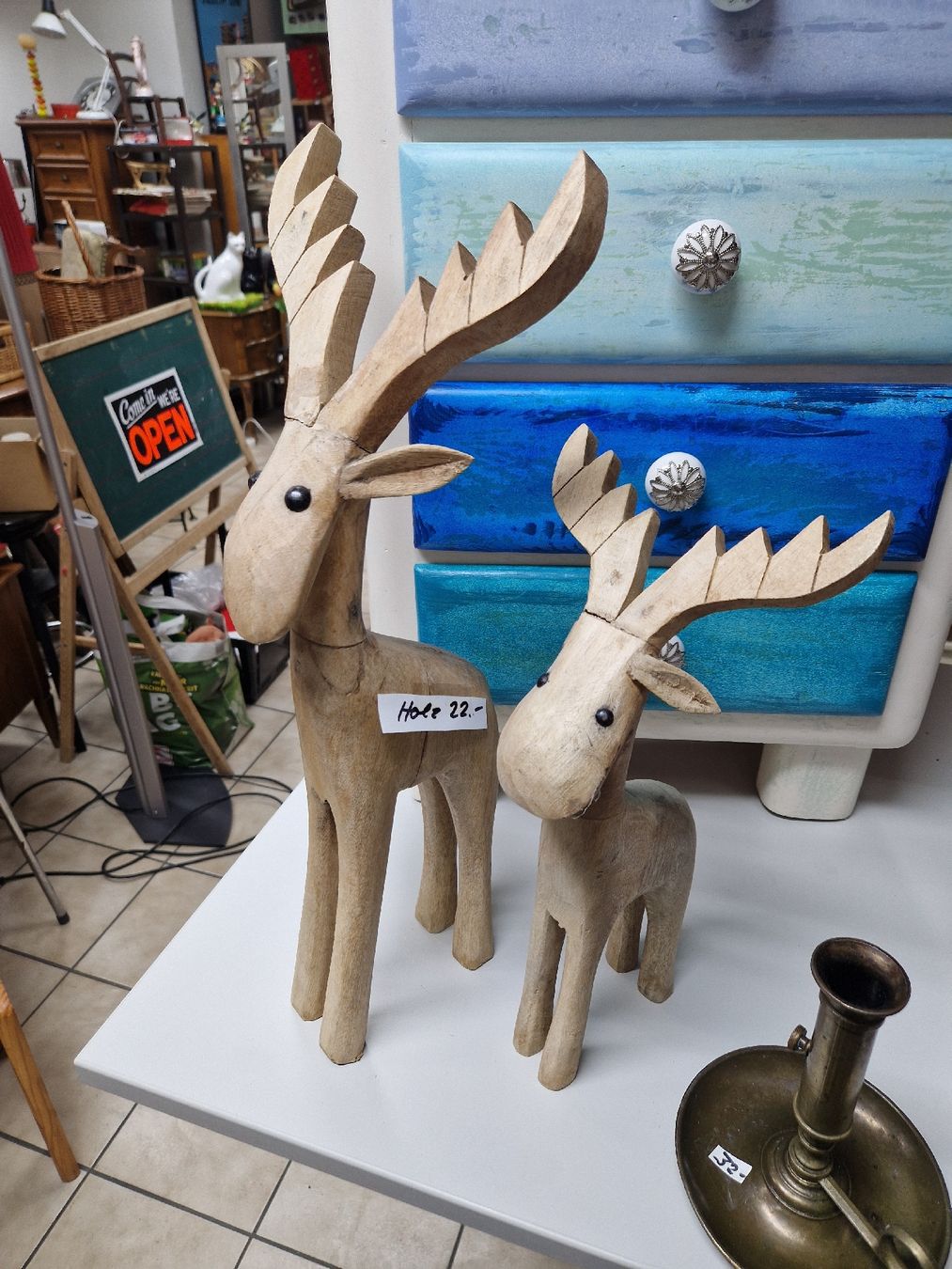 Deko Elche in legno, scandinavo, decorazione invernale 🦌 - Image 1