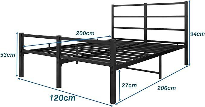 Letto 120x200 Letto a doghe Letto in metallo Letto matrimoniale - Image 2