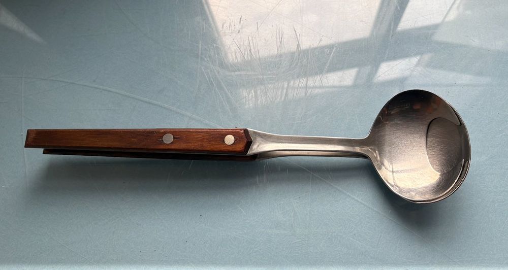 Coltelli da insalata vintage, impugnatura in legno, acciaio inossidabile - Image 2