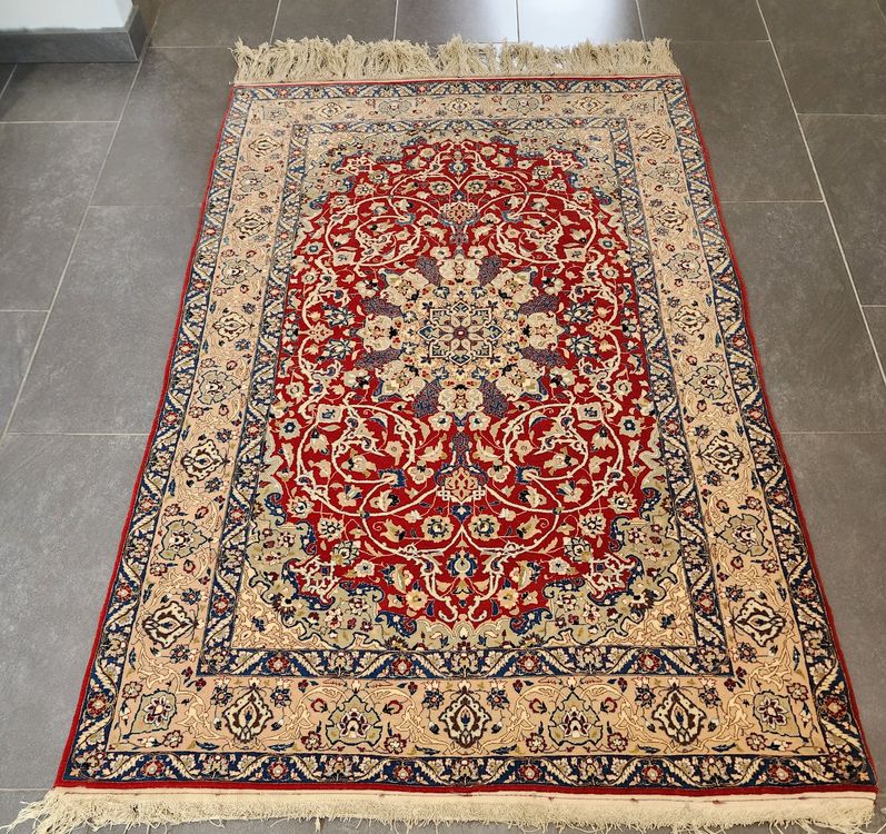 Perser Isfahan Tappeto in lana di cocco e seta 171x108cm molto fine - Image 2