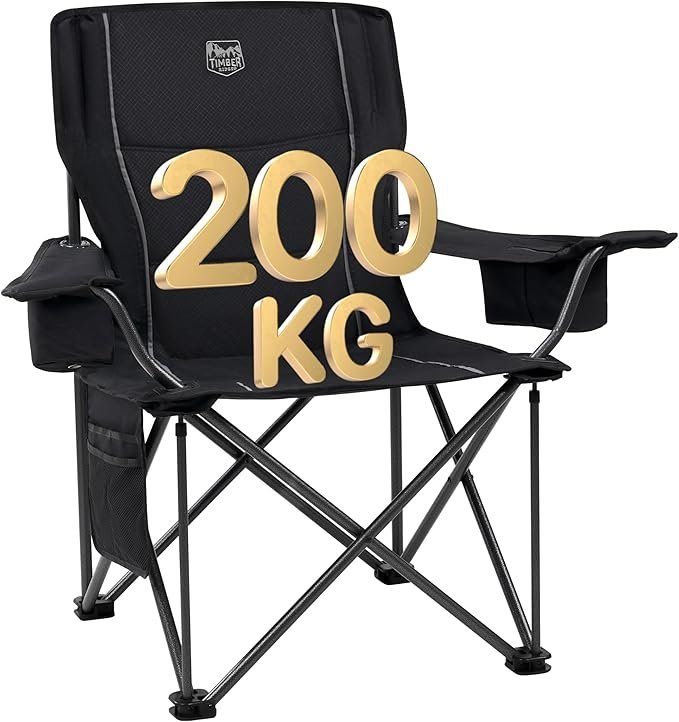 XXL Campingstuhl Faltbar Bequem Gepolster Klappstuhl Sessel - Image 1