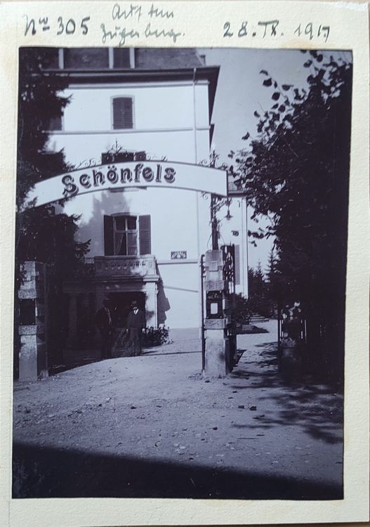 Vecchia fotografia in bianco e nero Schönfels Zugerberg 1917
