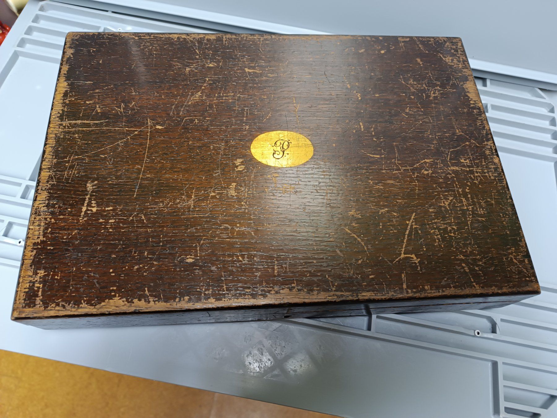 Set di posate antico con scatola di legno, vintage! - Image 1