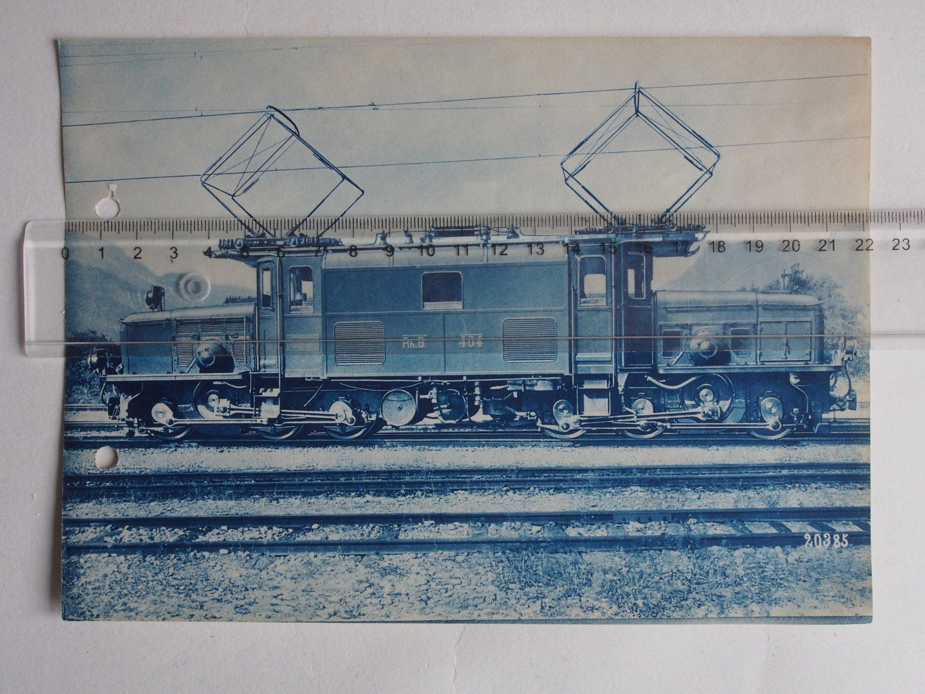 Fotografia Cianotipo Ferrovia MFO Foto di lavoro RhB Lok Ge 6/6' - Image 1