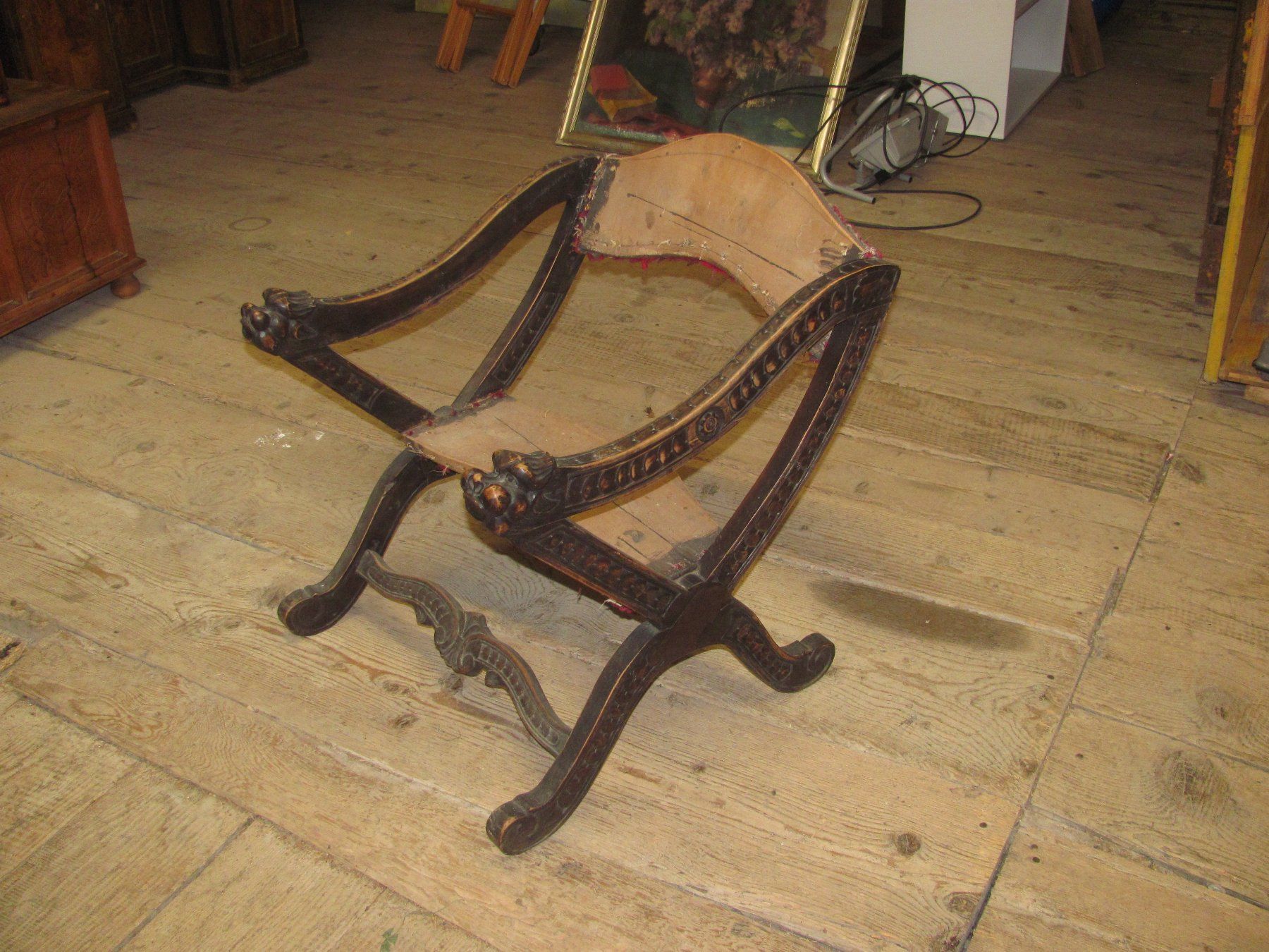 Sedia antica Dante, sedia a dondolo, sedile Mudejar? LIQ - Image 1