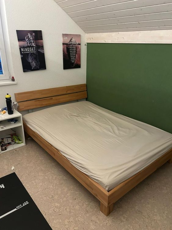 Letto matrimoniale, legno, 140x200