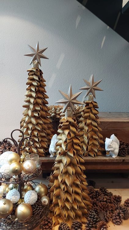 Albero di Natale in tessuto di velluto - oro. Incantato ogni casa!