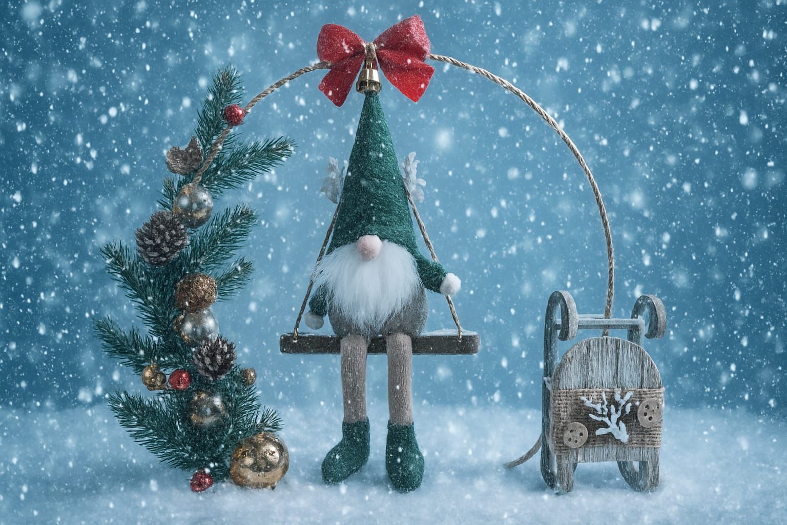 Babbo Natale in un trenino con slitta - Image 1