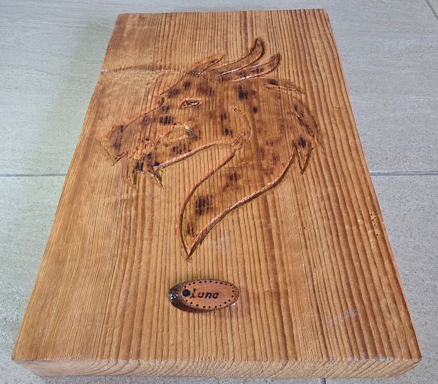 Quadro in legno con draghi