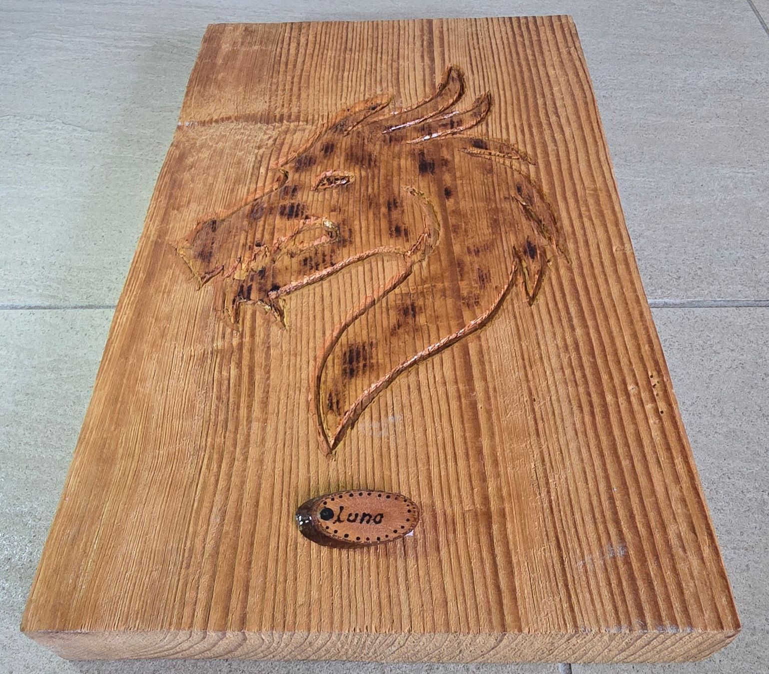 Quadro in legno con draghi - Image 1