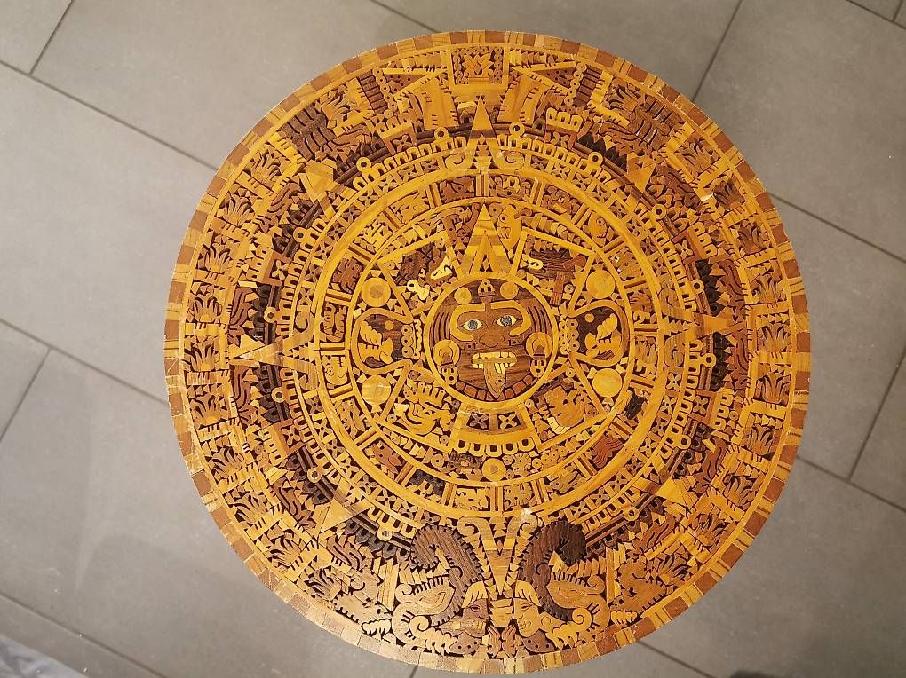 Calendario Maya in legno rilievo murale - Image 1