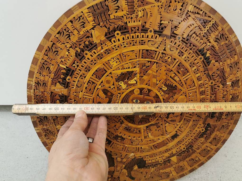 Calendario Maya in legno rilievo murale - Image 3
