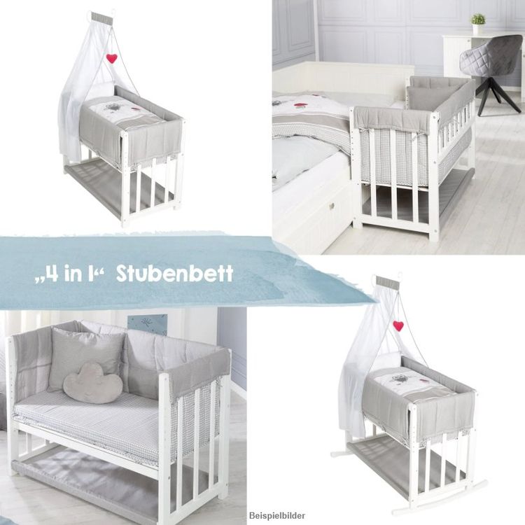 Letto 4 in 1 per bambini e lettino da appoggio, con accessori per il letto completi