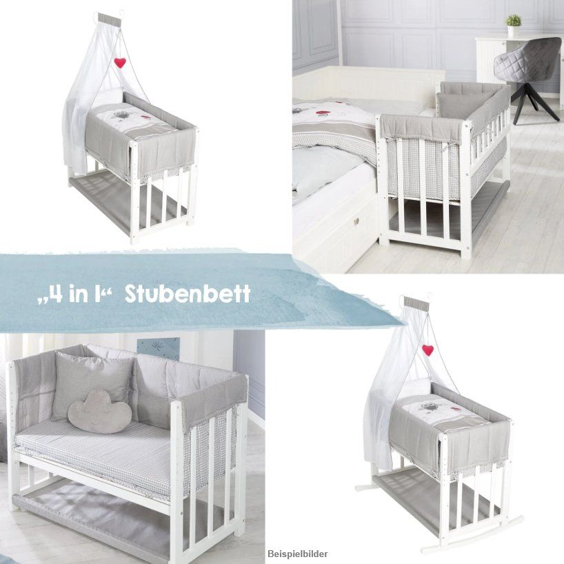 Letto 4 in 1 per bambini e lettino da appoggio, con accessori per il letto completi - Image 1