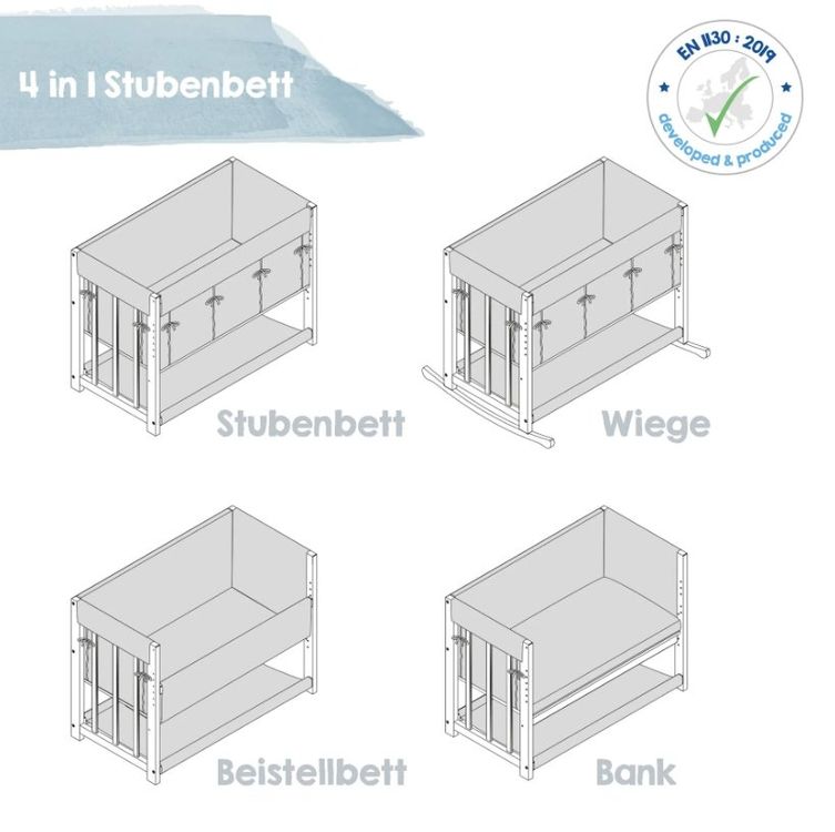 Letto 4 in 1 per bambini e lettino da appoggio, con accessori per il letto completi - Image 2