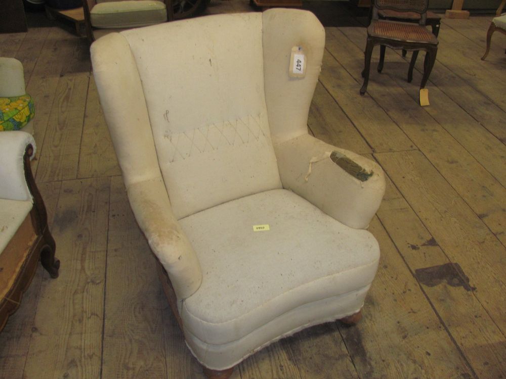 sesto antico Fauteuil parzialmente restaurato imbottito LIQ
