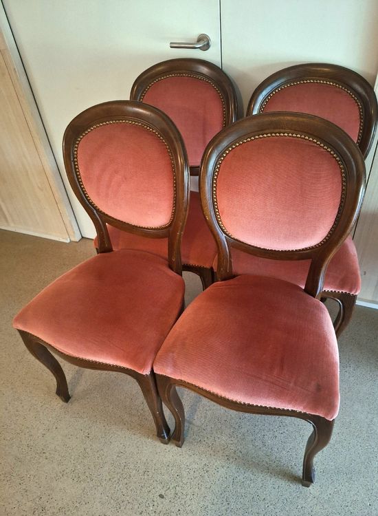 4 Louis-Philippe Chairs - legno massiccio - Vintage