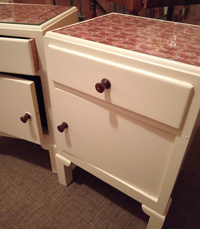 2er Set Night Table li / table Vintage Shabby Chic Style