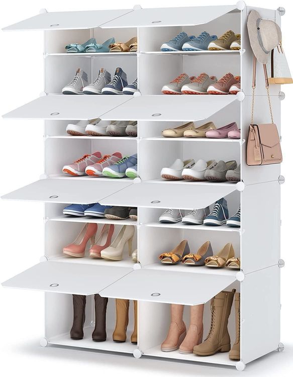 Regal per scarpe a 7 ripiani Armadio per scarpe Sistema di scaffali Scaffale a innesto