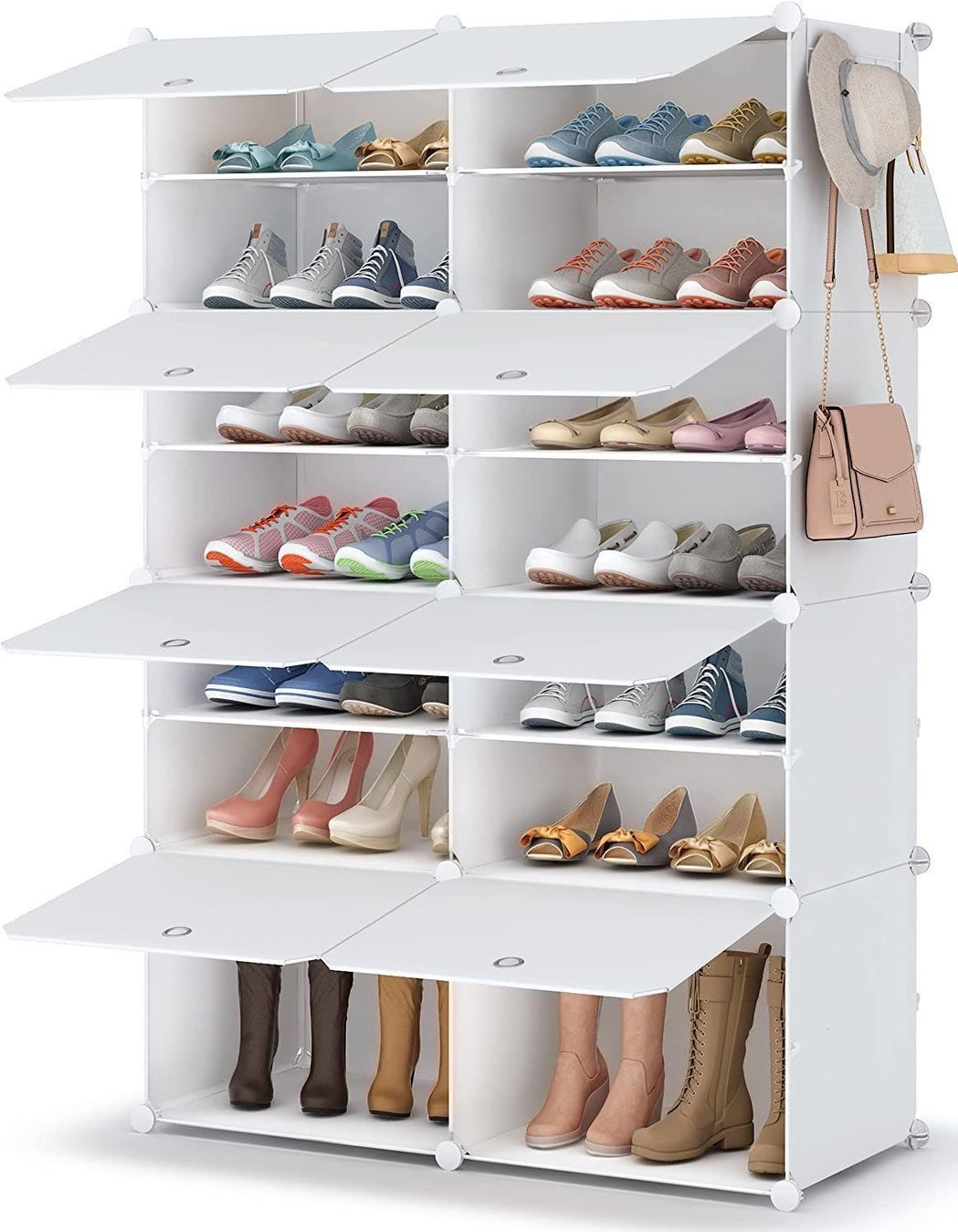 Regal per scarpe a 7 ripiani Armadio per scarpe Sistema di scaffali Scaffale a innesto - Image 1