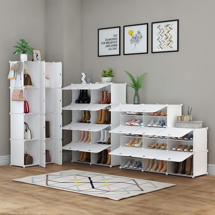 Regal per scarpe a 7 ripiani Armadio per scarpe Sistema di scaffali Scaffale a innesto - Image 2