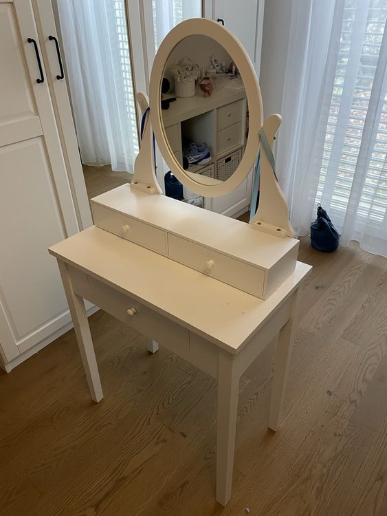 Bianco Vanity con specchio e cassetti Top!