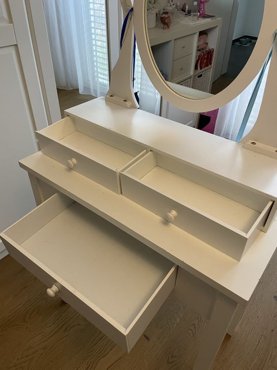 Bianco Vanity con specchio e cassetti Top! - Image 2