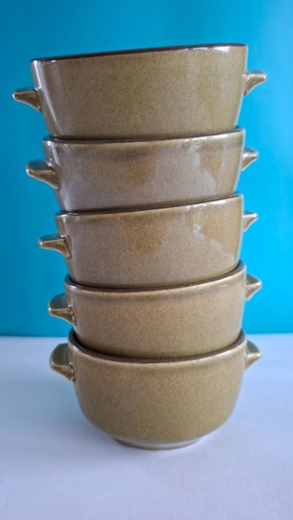 5 tazze di brodo Rössler/ tazze di ceramica, vintage, verde, top!