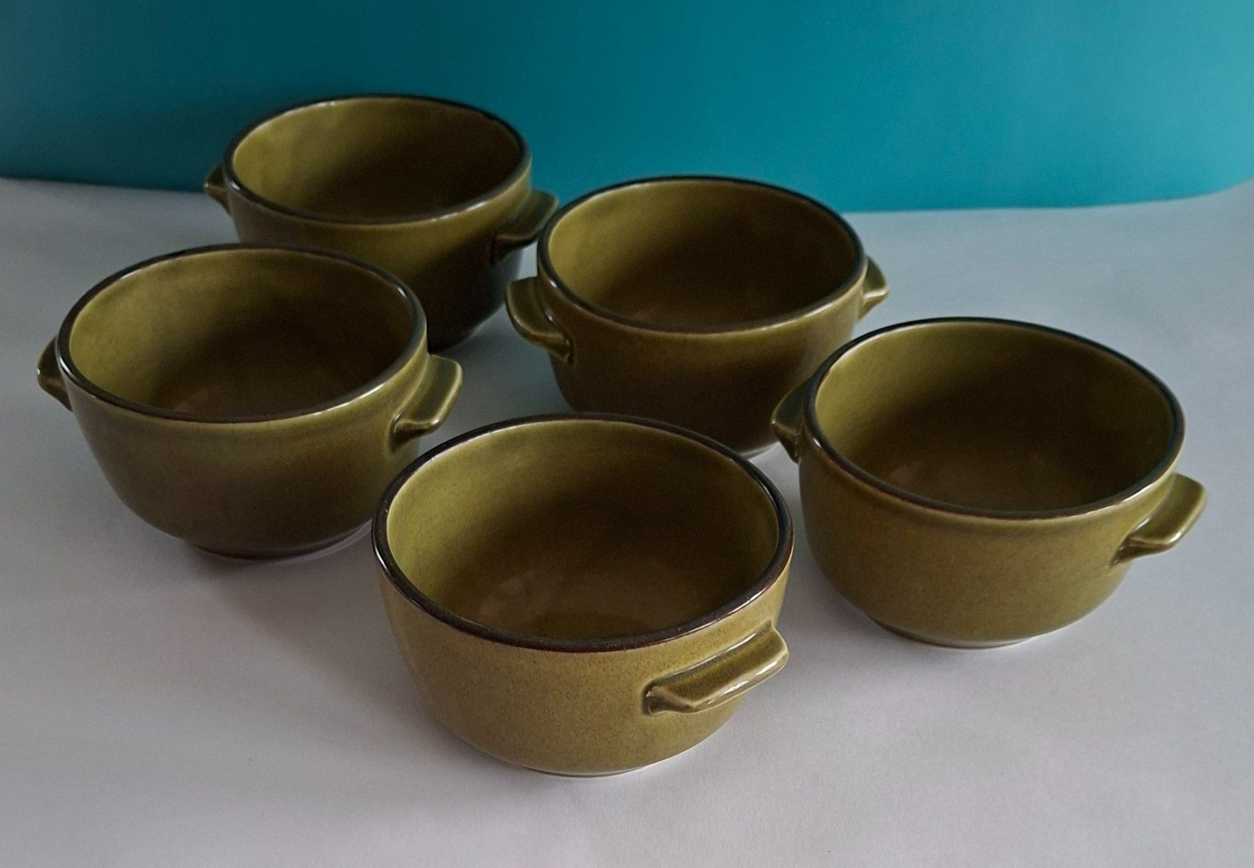 5 tazze di brodo Rössler/ tazze di ceramica, vintage, verde, top! - Image 3